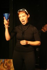 "I'd like to propose a toast. Let see what would happen if you Shut Up!" (Christina Morrell is "Abby")