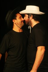 "Hey! Leave the little lady alone!" "Big Willy" (Jason Peter Kennedy) confronts "Jidder" (Eduardo Enrikez)