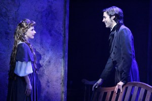 "A heart full of love..." Marius (Nathaniel Irwin) professes love at first sight for Cosette (Kimberly Hessler)