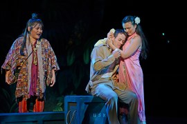 "If you don't talk Happy, and you never dream, then you'll never have a dream come true!" Jodi Kimura is "Bloody Mary" with Patrick Cummings as "Joe" & Cailan Rose as "Liat"  