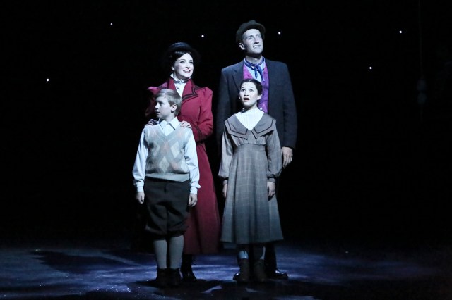 “Broaden your horizons--open different doors: You may find a ‘you’ there that you never knew was yours!” (Brandi Burkhardt is “Mary Poppins” & Leigh Brian Wakeford is “Bert” with Logan J. Watts as “Michael” and Noa Solorio as “Jane”) 