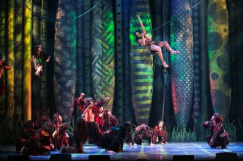 “All the things you dreamed of, all the visions that you saw, well, the time is drawing in now--it’s yours to claim it all!” Devin Archer as “Tarzan” and the cast celebrate in “Son Of Man”