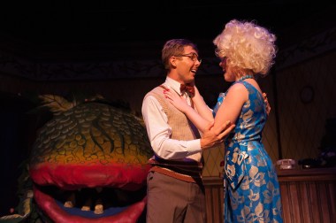 “Tell me this feeling lasts ‘til forever—tell me that bad times are clean, washed away!” Andrea Hardwick as “Audrey” realizes that “Suddenly Seymour” (Scott Leslie) has showed her “She Can!”