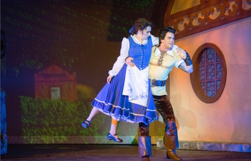 “So Belle, what would it be? Is it ‘yes’, or is it ‘OH, YES!!!’?” Cameron Bond as “Gaston” tries sweeping Afton Quast as “Belle” literally off her feet! 