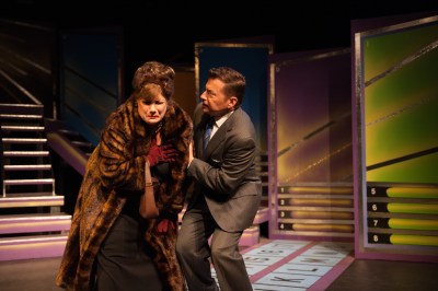 “With bunions on my feet, I trudged through snow and sleet, To bring your licorice from the corner store! I sold my Tiffany lamp so you could go to camp. Now a mother doesn't matter anymore!” Chris Peduzzi as “Albert” tries to calm Andrea Goldin as his temperamental mother, “Mae’” in One More Production’s “Bye Bye Birdie”