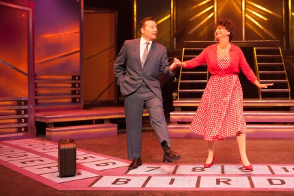 “Now my life is rosy, when I'm with my Rosie; with a girl like Rosie, how could I be blue?” Chris Peduzzi as “Albert” enjoys a romantic interlude with Adriana Sanchez as “Rose” in One More Production’s “Bye Bye Birdie”