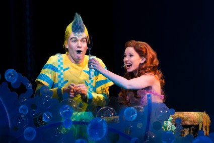 “Look at this trove--Treasures untold! How many wonders can one cavern hold?” Alison Woods as “Ariel” and Adam Garst as “Flounder” marvel at her collection of 'sunken treasures' in “The La Mirada Theatre For The Performing Arts” & McCoy-Rigby Entertainment’s Production Of Disney's "The Little Mermaid” 
