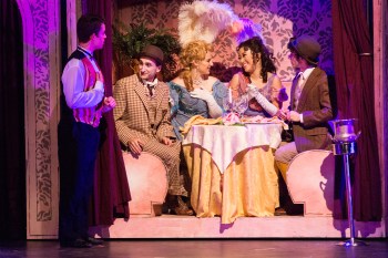 “Exercise your wildest whims tonight—we are out with ‘Diamond Jims’ tonight!” Afton Quast as “Irene Malloy” and Grace Yoo as “Minnie Fay” are expecting an “Elegant” evening with Gary Patent as “Cornelius Hackl” and Chris Villain as “Barnaby Tucker” in 3-D Theatricals’ “Hello Dolly!”