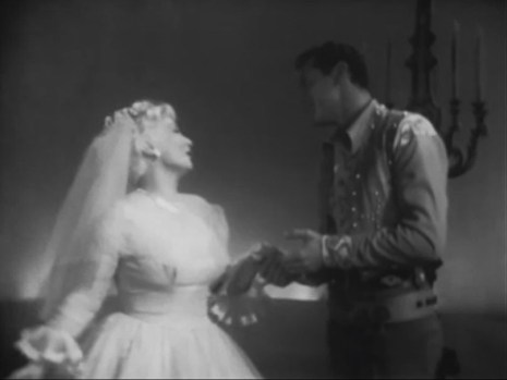“This is new…you’ve got me so I’m spell-bound; I don’t know if I’m Heaven or Hell-bound !” Ann Sothern as “Liza Elliott” dreams she’s about to marry Robert Fortier as ‘Matinee Idol’ “Randy Curtis”