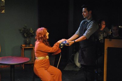 “One more star, one more stripe, 'til they come back home to you; One more star, one more stripe…when there's nothing you can do.” Teresa Tracy as “Woman 2” ponders the fate of her Soldier Son with Matt Mancuso as “Man 2” during “The Flag-maker, 1775”