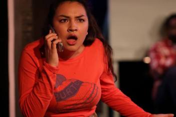 “Lord, I know the Bible says we should spread our love around, but my woman was gettin' ‘Biblical’ with every girl in town!” Vanessa Magula as “Roberta” ‘ain’t got time’ for nothing but TRUE Love in “The Chromolume Theatre’s” production of “Zanna, Don’t!” 